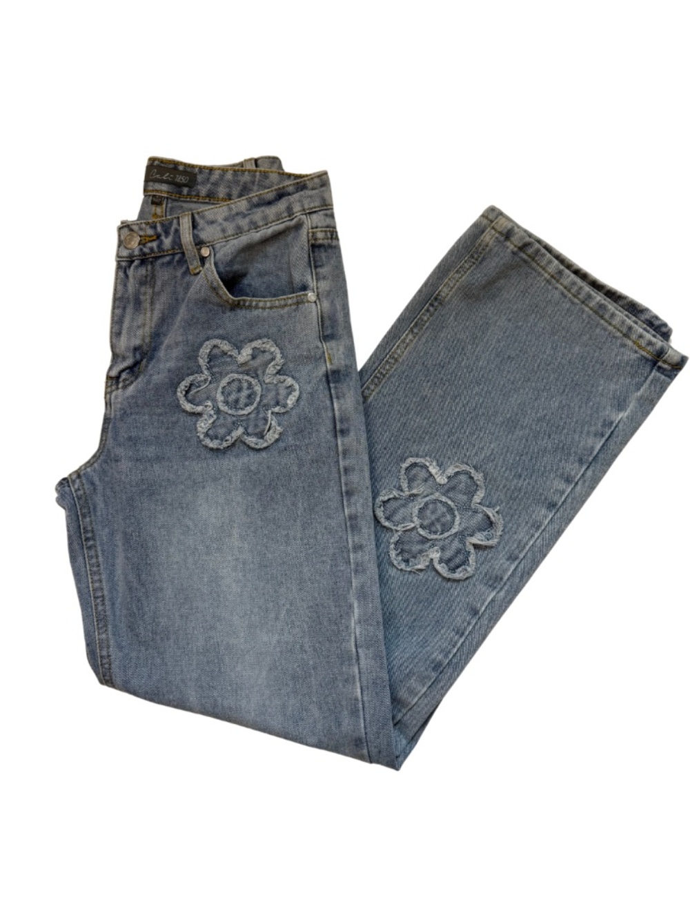 Cali 1850 Y2K Floral Patch Straight Leg Jeans Women’s Size 5